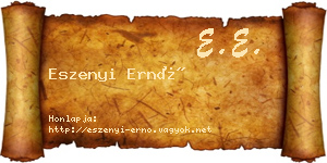 Eszenyi Ernő névjegykártya